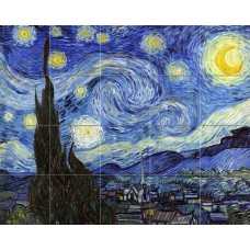 Vincent van Gogh Starry Night Ceramic Mural Backsplash Bath Tile #2186   181310011321